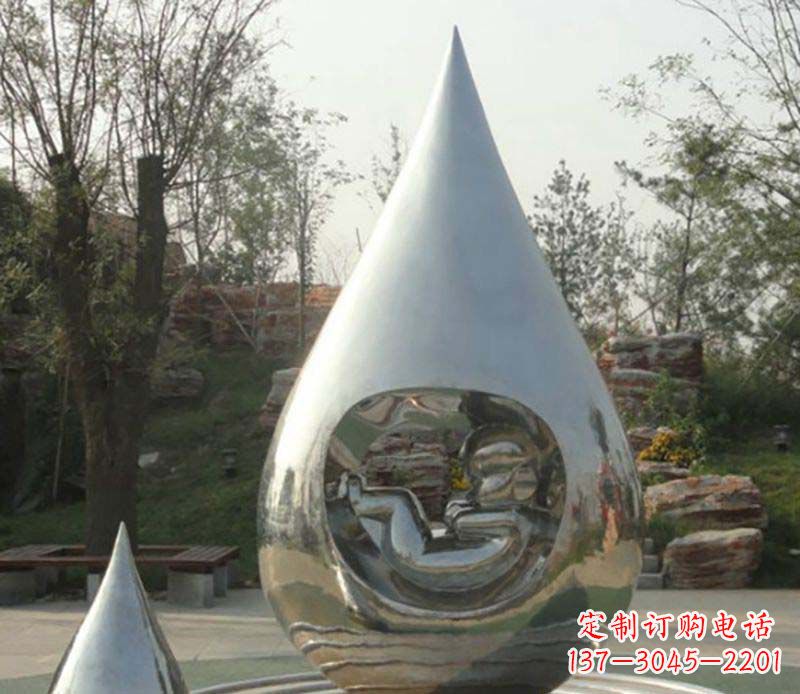 湖北不锈钢水滴雕塑精致简约的艺术之美