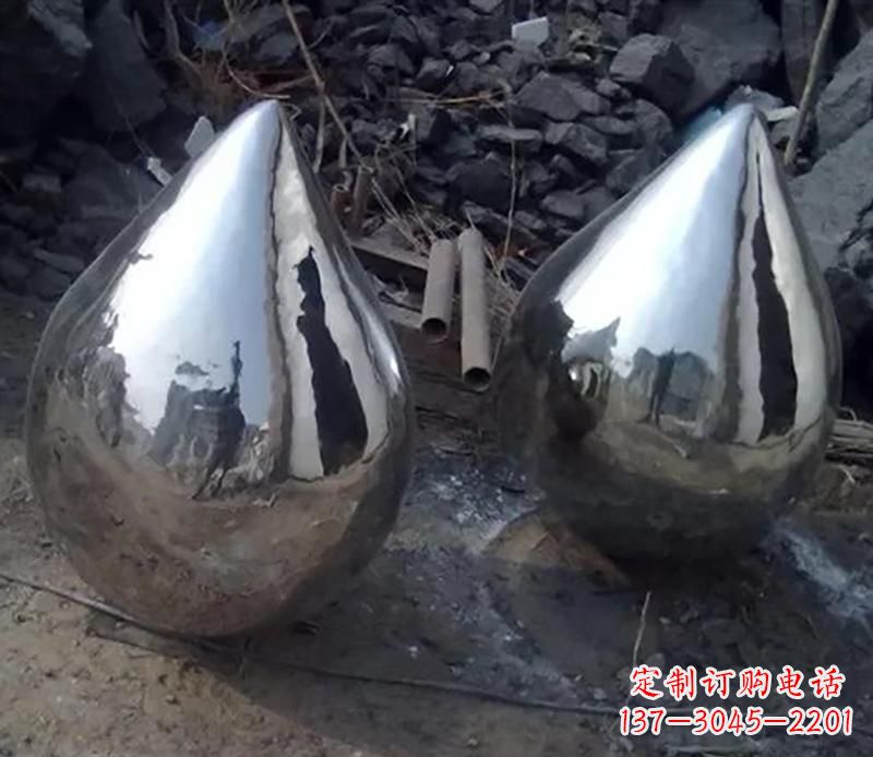 湖北不锈钢水滴雕塑美丽绽放