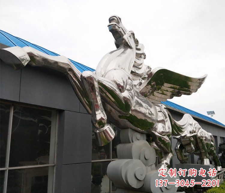 湖北不锈钢飞马城市雕塑展现城市精神