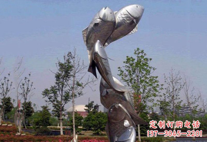 湖北不锈钢跳跃的鲤鱼雕塑