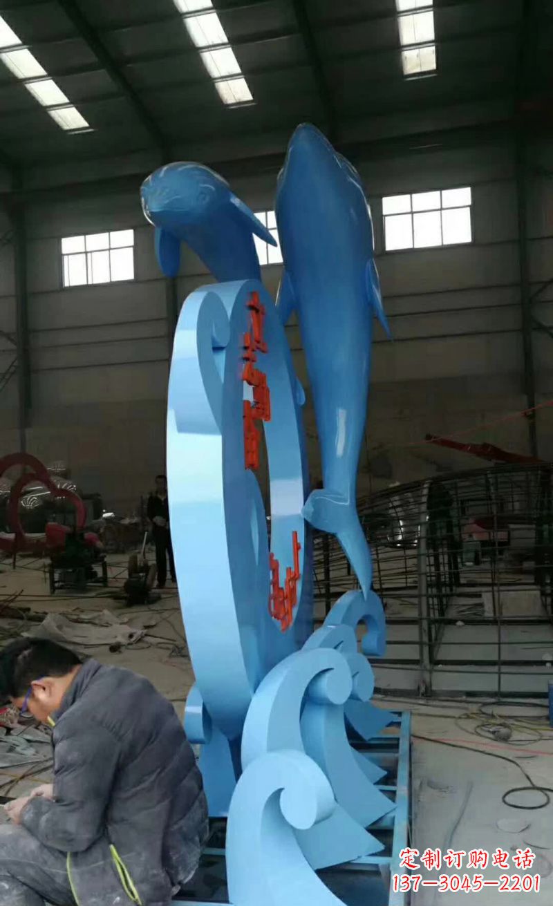 湖北不锈钢海豚雕塑精致优雅的艺术品