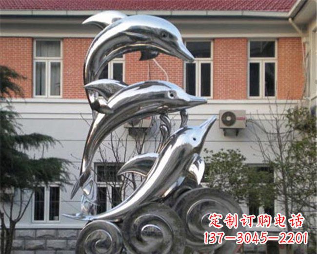 湖北不锈钢海豚雕塑跳跃的海洋精灵