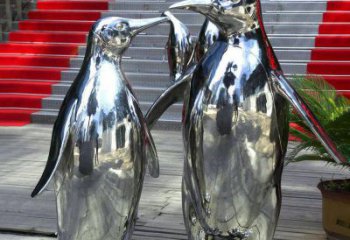 湖北不锈钢企鹅雕塑传递着浓浓爱意