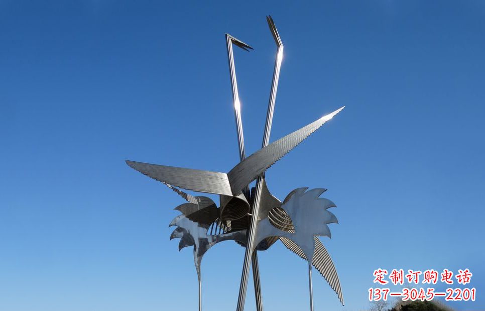 湖北不锈钢鸵鸟抽象动物雕塑