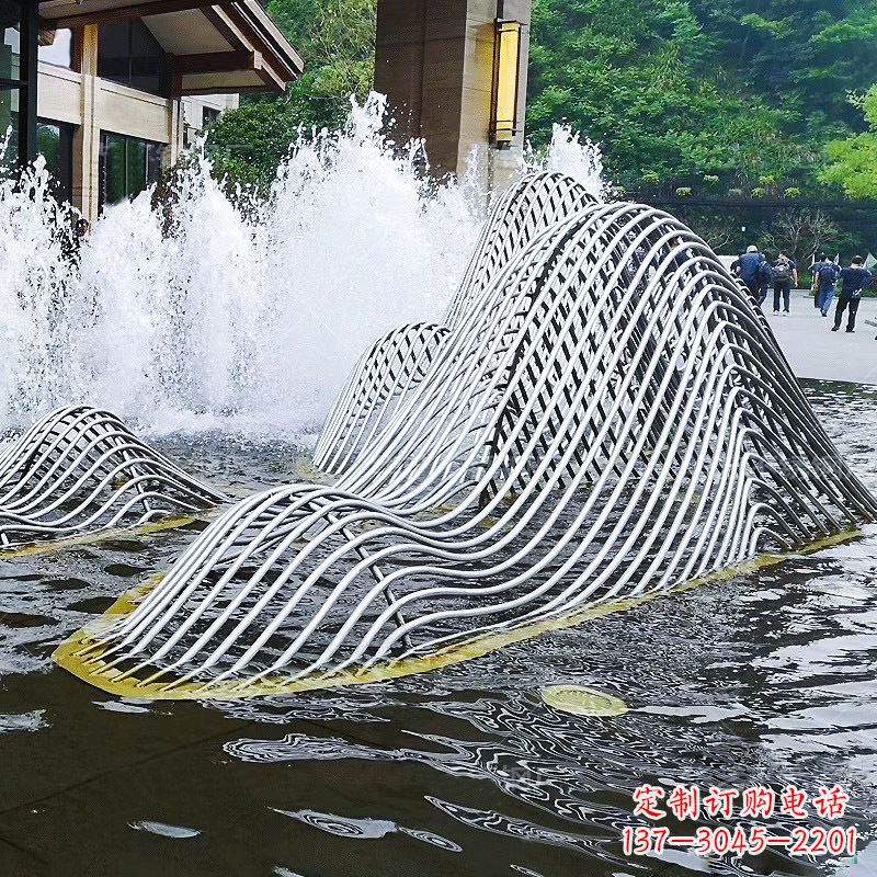湖北不锈钢网格制作的假山雕塑
