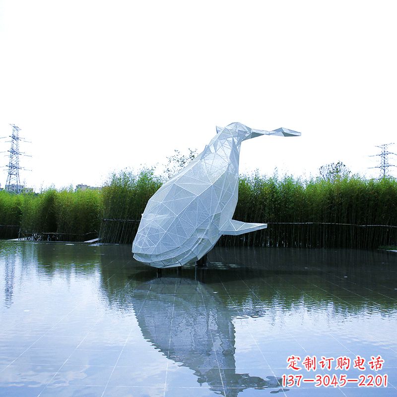 湖北精美的不锈钢鲸鱼雕塑
