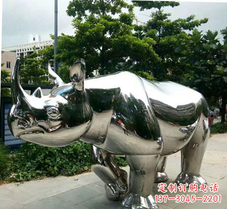 湖北不锈钢犀牛雕塑传承自然之美