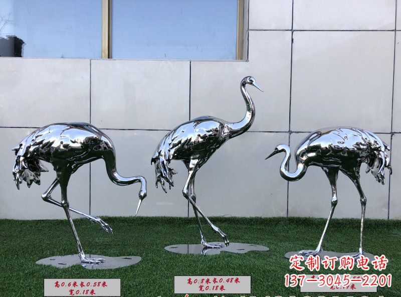 湖北不锈钢仙鹤雕塑传承中国古典美感