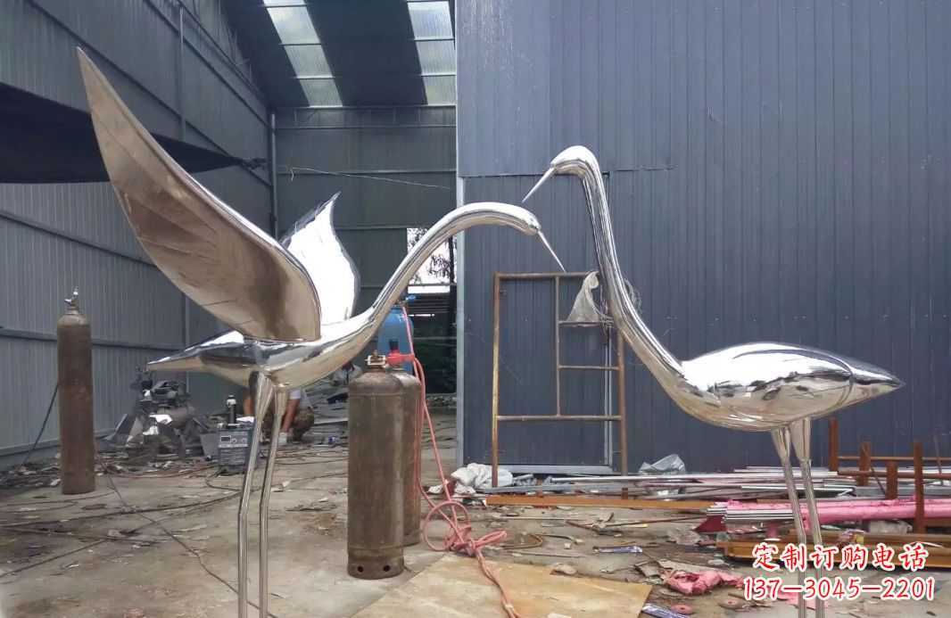 湖北不锈钢仙鹤雕塑传承中国文化