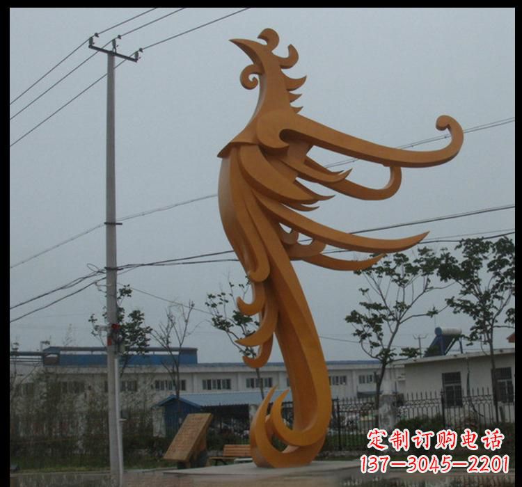 湖北不锈钢凤凰雕塑抽象艺术的精美杰作