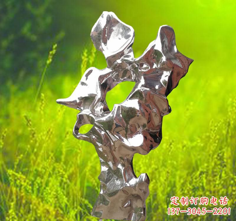 湖北太湖石雕塑精致的不锈钢艺术