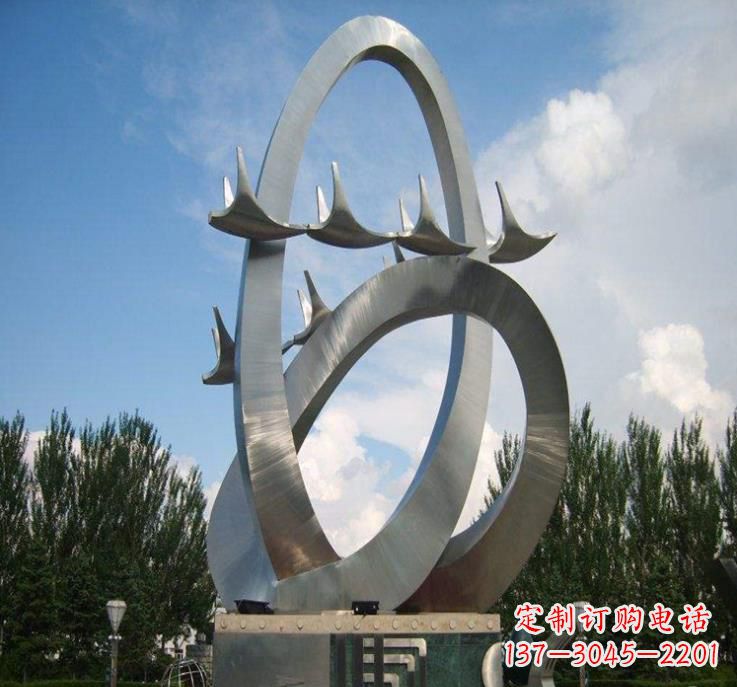湖北大雁飞翔——不锈钢现代大雁雕塑