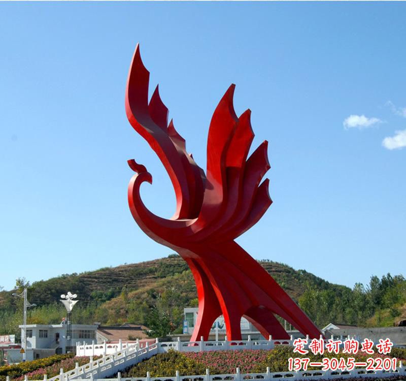 湖北不锈钢现代凤凰雕塑——给都市带来灵动之美