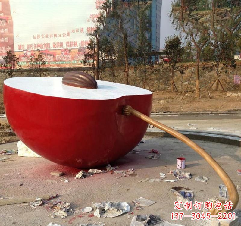 湖北不锈钢苹果雕塑美丽与现代的融合