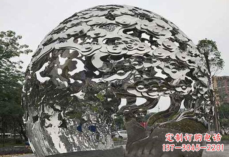 湖北不锈钢祥云镂空球拱门雕塑