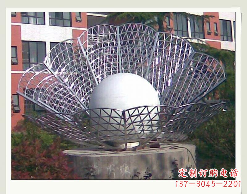 湖北海洋精灵不锈钢贝壳雕塑