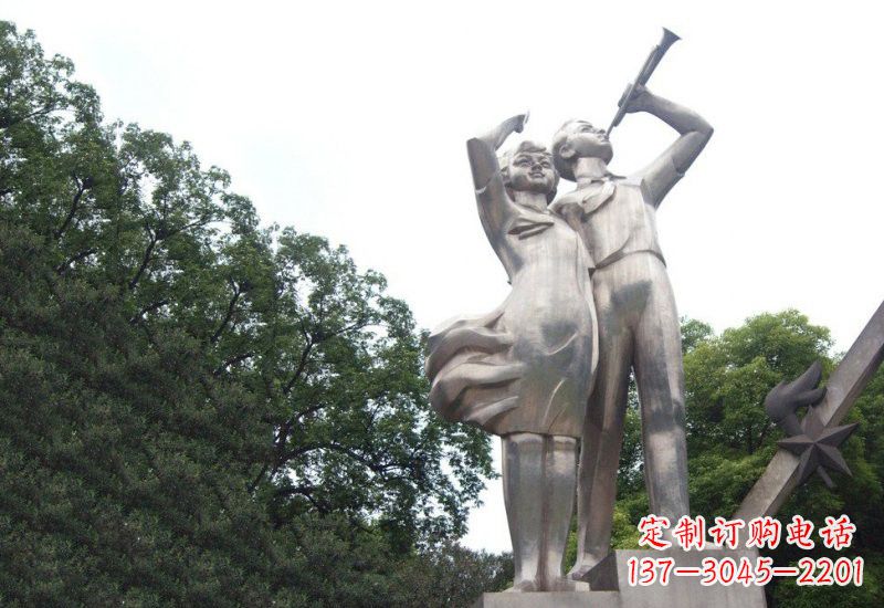 湖北不锈钢小学生雕塑缔造美丽校园新风貌