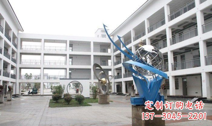 湖北不锈钢地球雕塑缔造美丽的校园