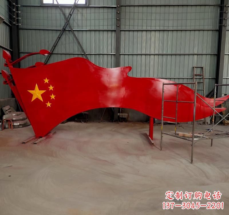 湖北不锈钢校园党旗雕塑传承红色基因