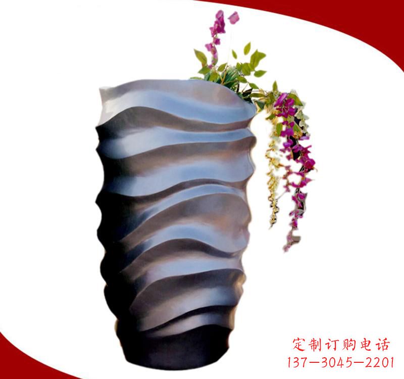 湖北不锈钢校园景观花盆雕塑美化校园环境