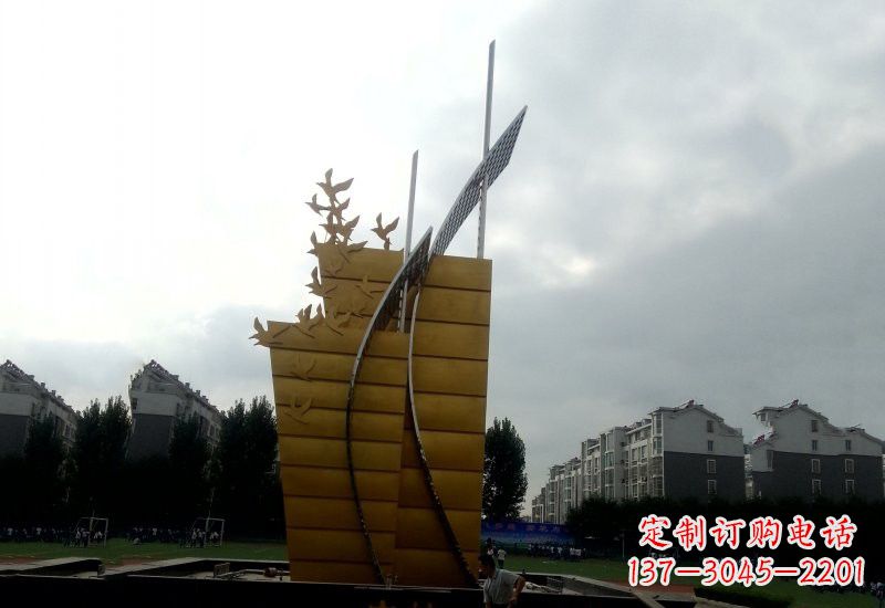 湖北不锈钢校园帆船雕塑引领新时代