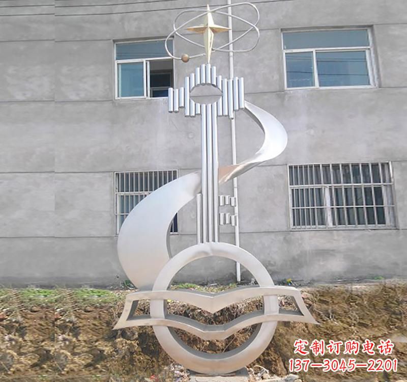 湖北不锈钢校园书本钥匙雕塑让回忆留在校园