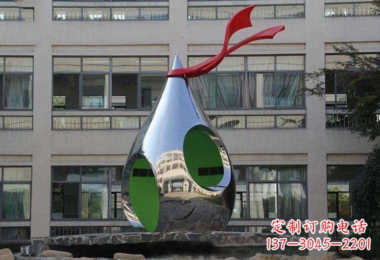 湖北不锈钢校园水滴雕塑