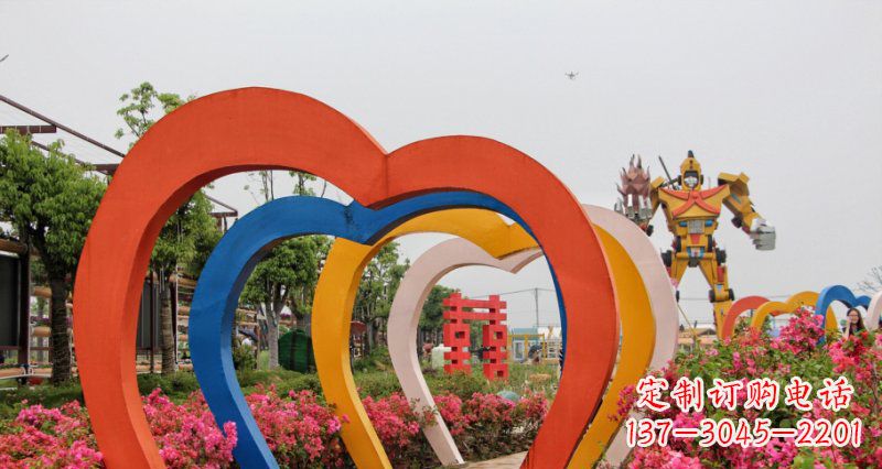 湖北不锈钢心形拱门雕塑——浪漫之门