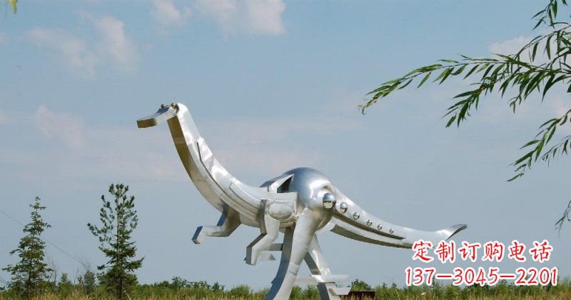 湖北不锈钢鸭嘴龙雕塑传递自然之美