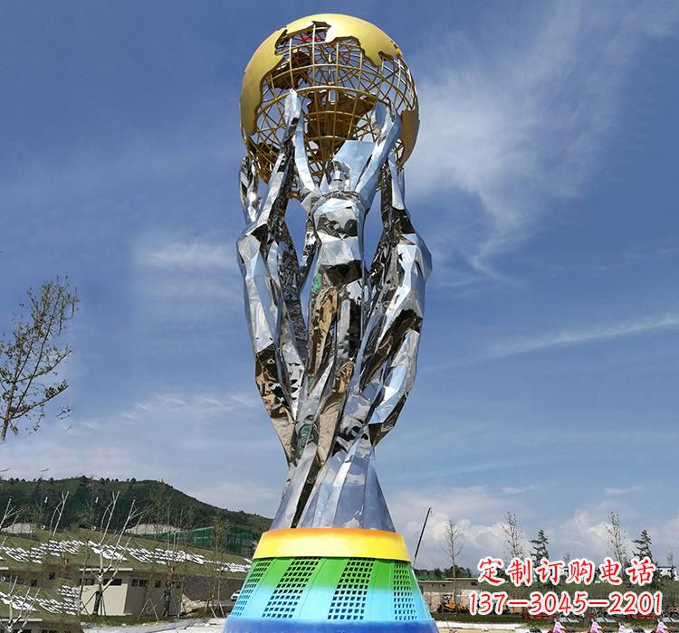 湖北不锈钢艺术地球仪雕塑精美的艺术装置