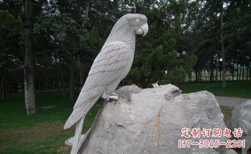 湖北不锈钢鹦鹉公园动物雕塑