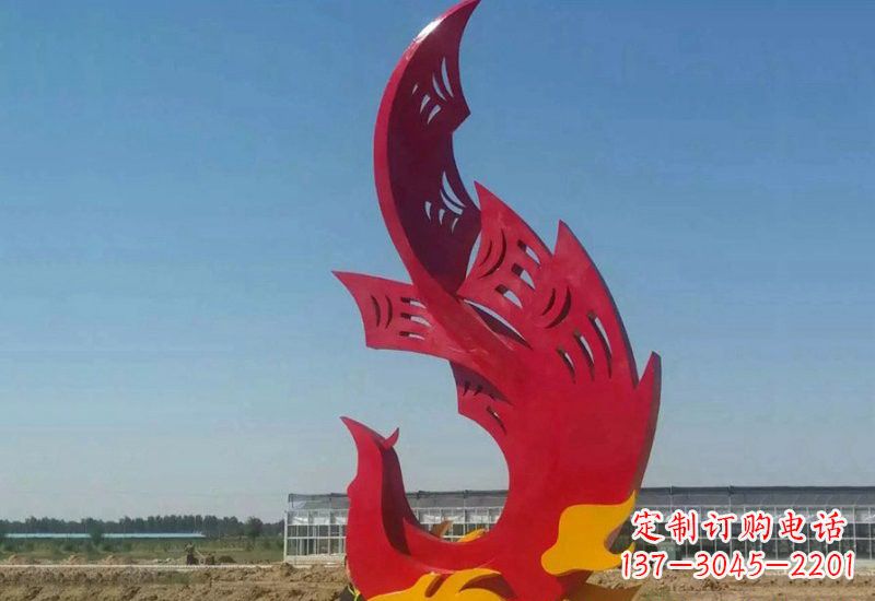 湖北凤凰雕塑传承不锈钢园林艺术