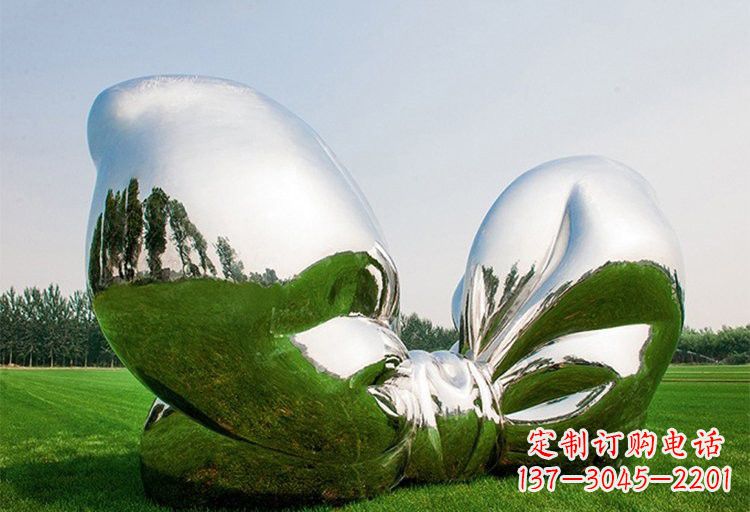 湖北艺术之美——不锈钢园林大型蝴蝶结雕塑