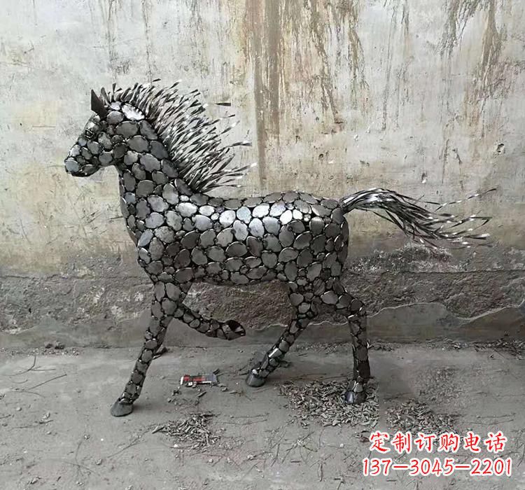 湖北不锈钢园林动物马雕塑