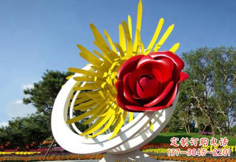 湖北不锈钢玫瑰花雕塑——给城市景观带来美丽