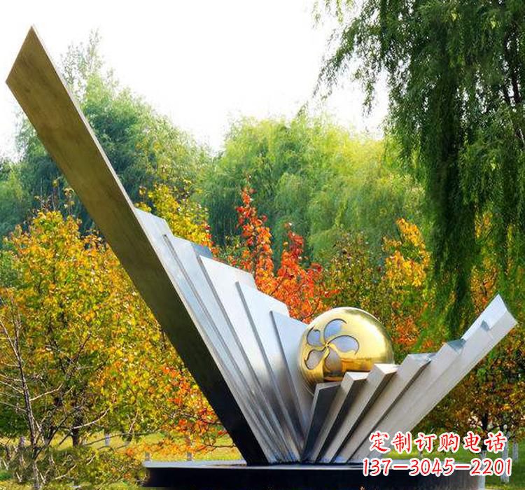 湖北不锈钢扇贝雕塑美丽的自然景观