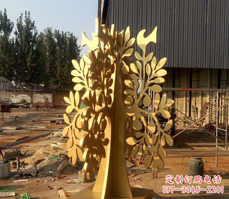 湖北不锈钢树叶雕塑艺术的精美表现