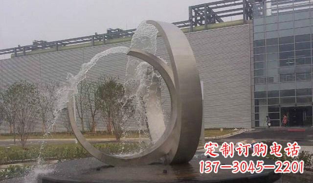 湖北不锈钢圆形喷泉雕塑美丽的艺术装置