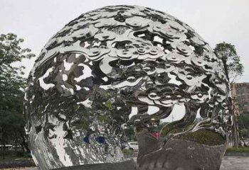 湖北不锈钢祥云镂空球拱门雕塑