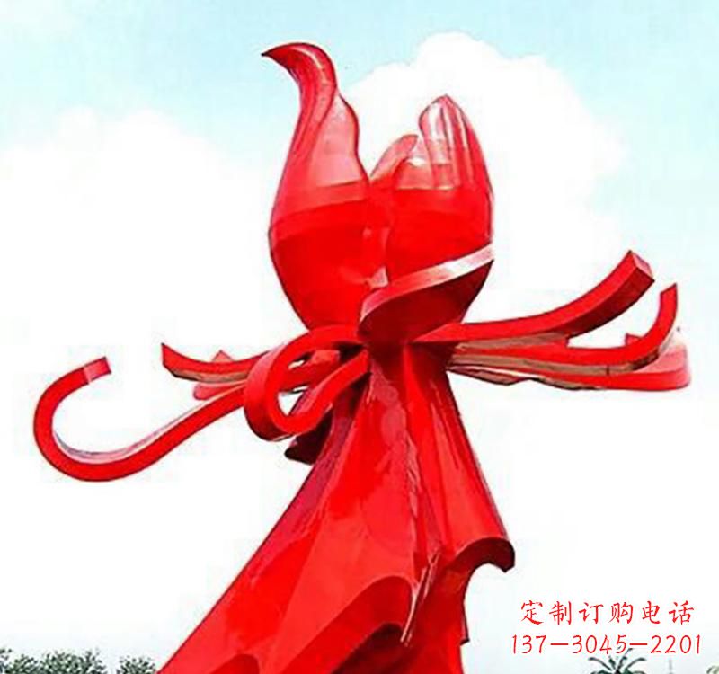 湖北不锈钢玫瑰雕塑,传递爱与和平