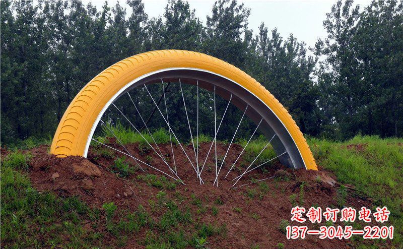 湖北不锈钢自行车雕塑——景观美化的象征