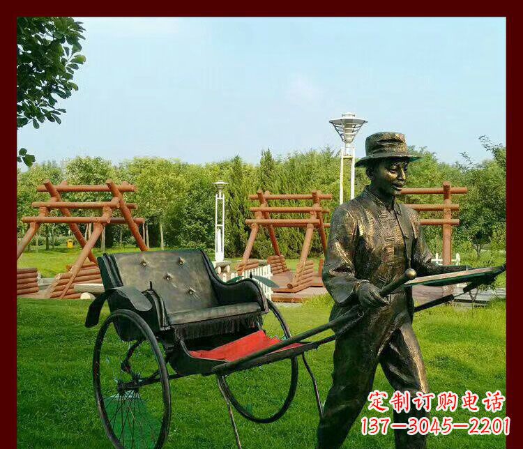 湖北细说黄包车夫人雕塑