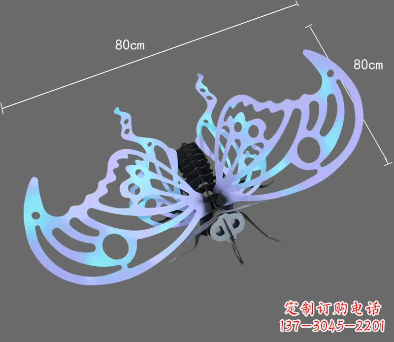 湖北彩绘不锈钢蝴蝶雕塑