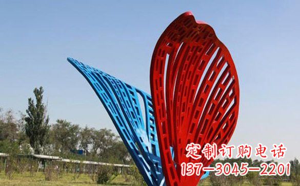 湖北彩色不锈钢抽象蝴蝶雕塑