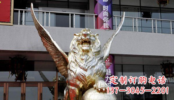 湖北铜雕狮子西洋狮子的精美雕塑