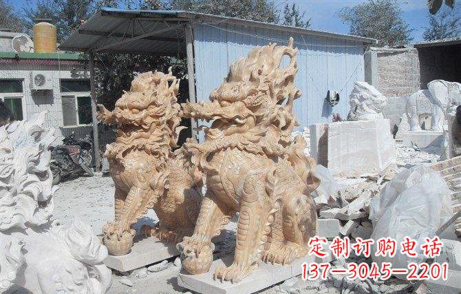 湖北麒麟石雕一个具有传统文化精髓的艺术品