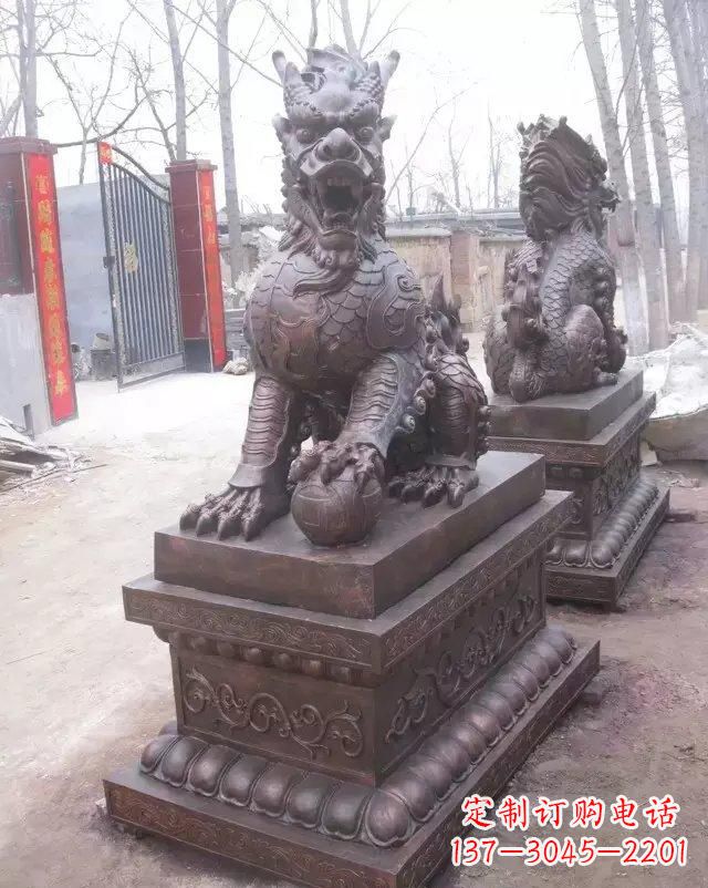 湖北麒麟雕塑古老而又神秘