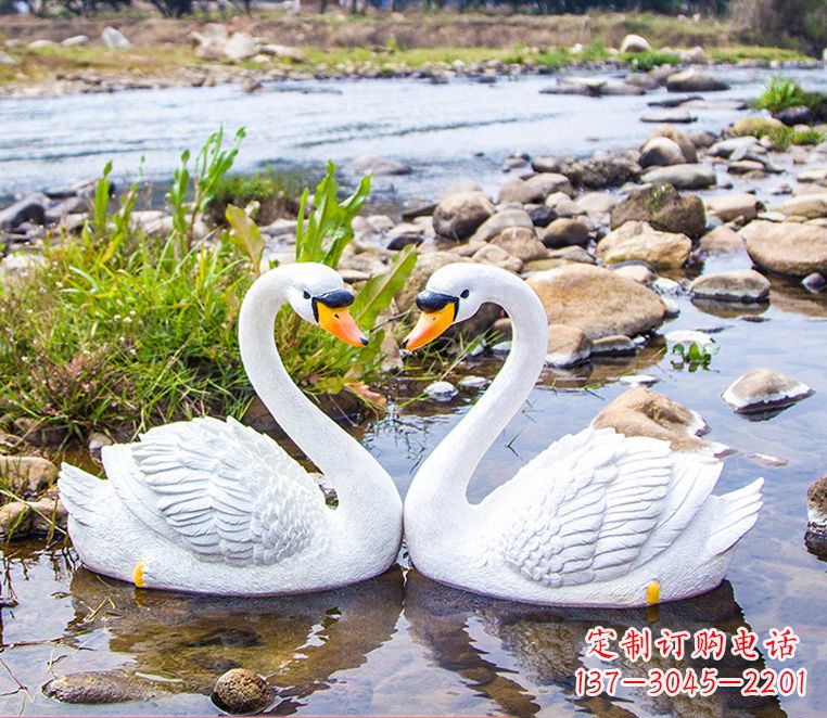 湖北“美丽的天鹅雕塑,点缀景观装饰”
