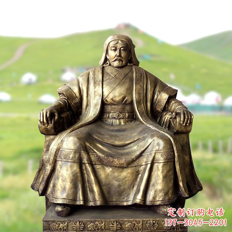 湖北成吉思汗一件经典的玻璃钢雕塑