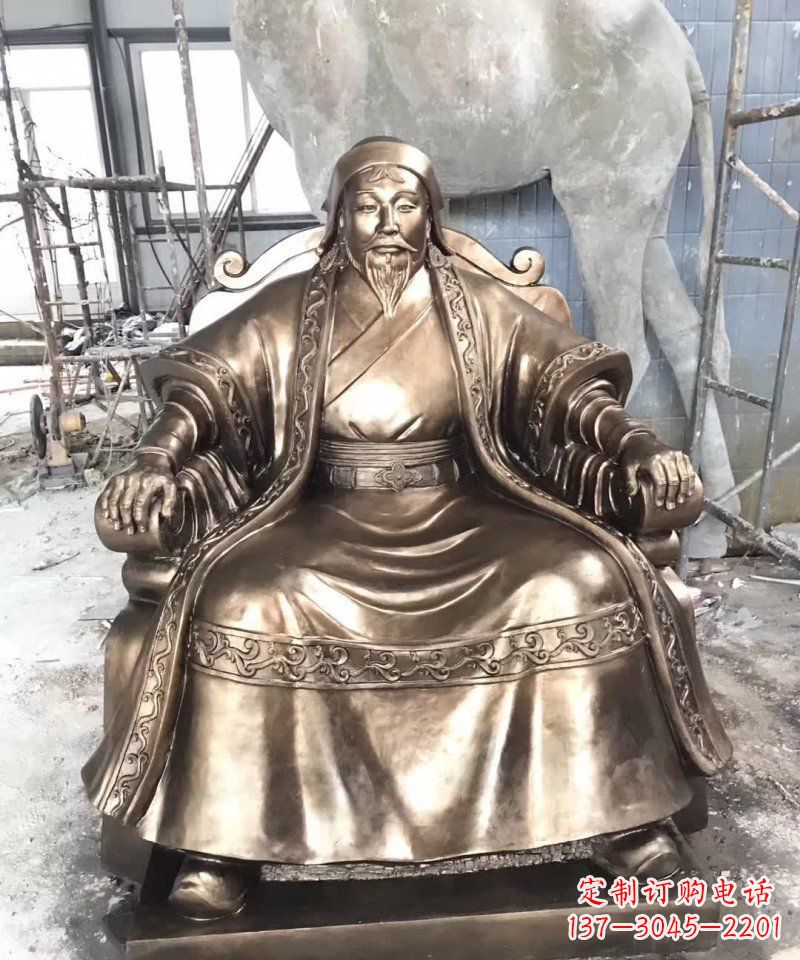 湖北成吉思汗铜雕——象征着蒙古强大力量